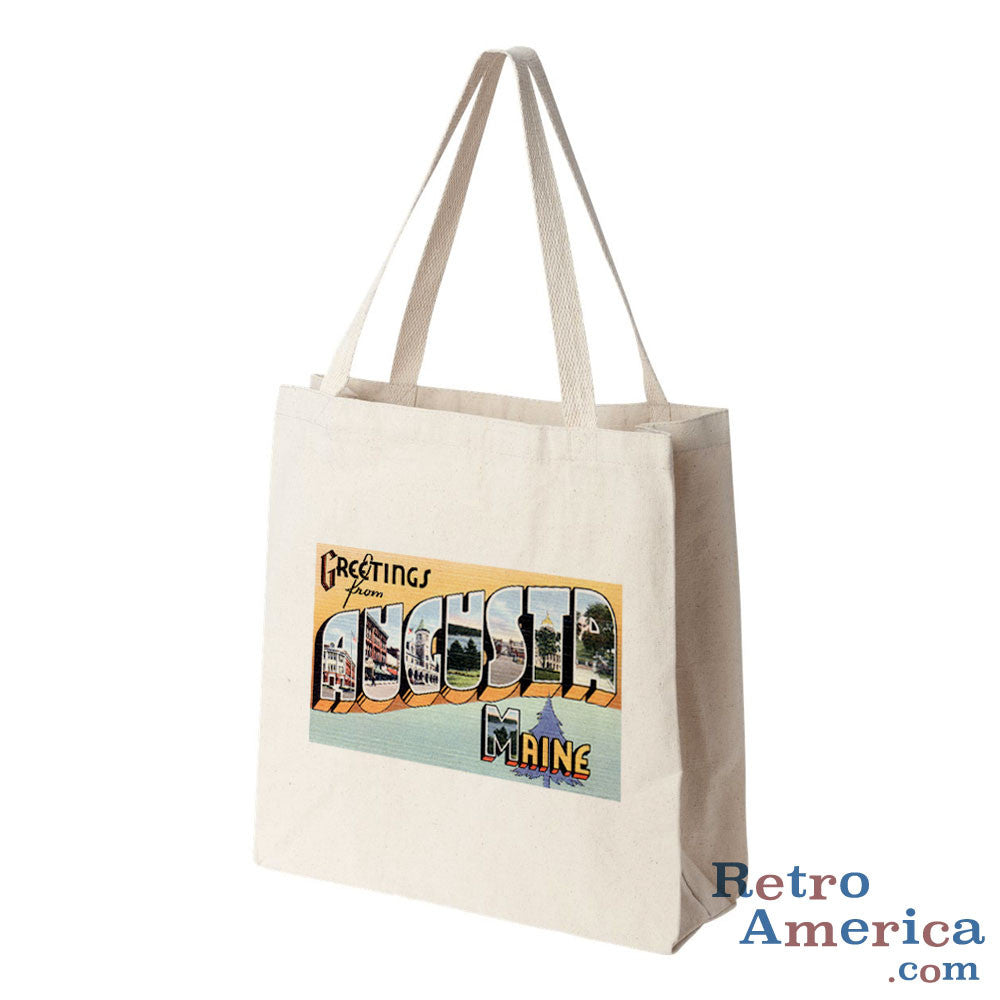 Greetings from Augusta Maine ME 2 Postcard Tote Bag