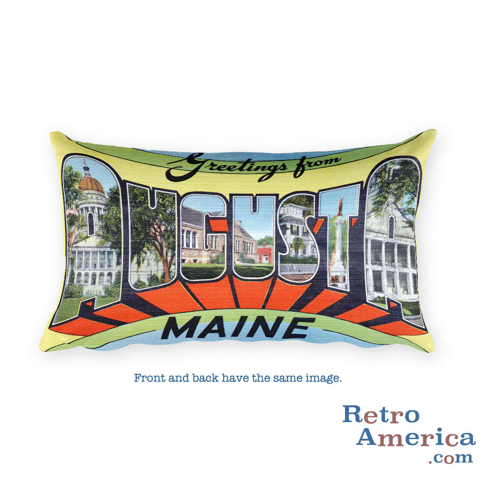 Greetings from Augusta Maine Throw Pillow 1