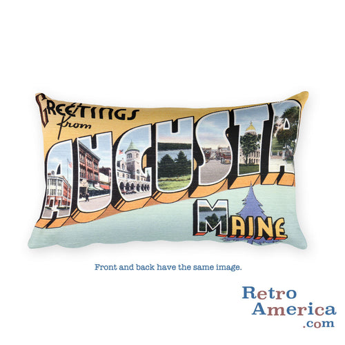Greetings from Augusta Maine Throw Pillow 2