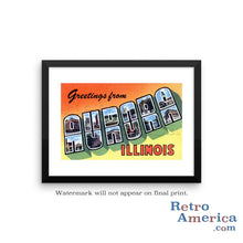 Greetings from Aurora Illinois IL 2 Postcard Framed Wall Art