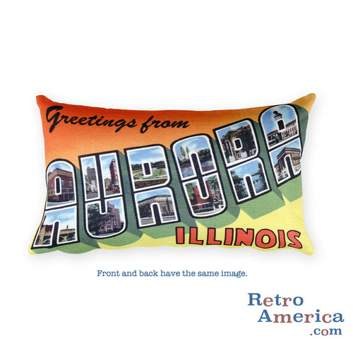 Greetings from Aurora Illinois Throw Pillow 2