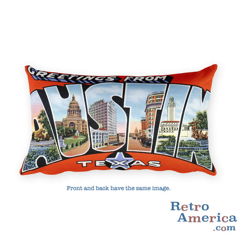 Greetings from Austin Texas Throw Pillow
