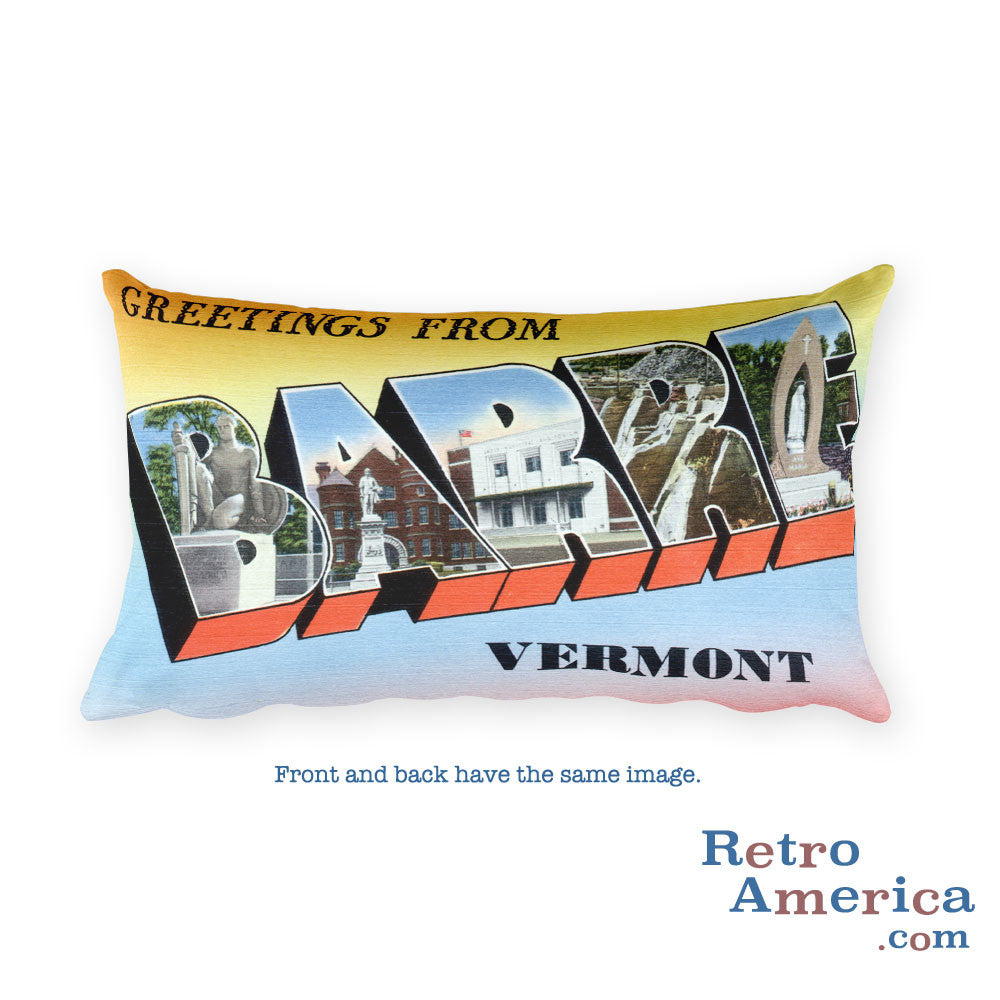 Greetings from Barre Vermont Throw Pillow