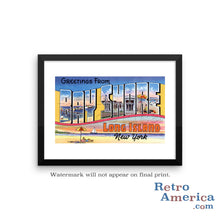 Greetings from Bay Shore Long Island New York NY Postcard Framed Wall Art