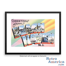 Greetings from Beach Haven New Jersey NJ Postcard Framed Wall Art