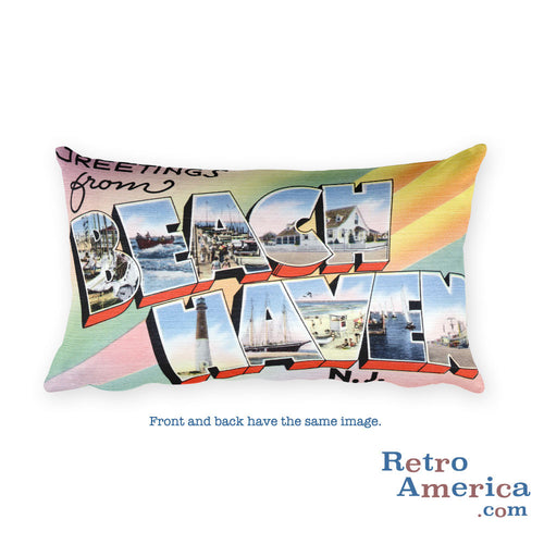 Greetings from Beach Haven New Jersey Throw Pillow