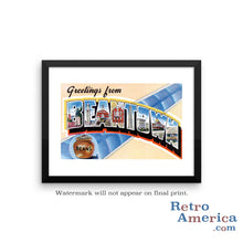 Greetings from Beantown Massachusetts MA Postcard Framed Wall Art