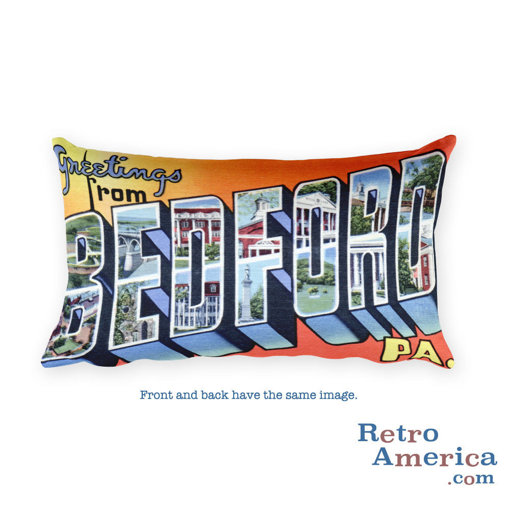 Greetings from Bedford Pennsylvania Throw Pillow
