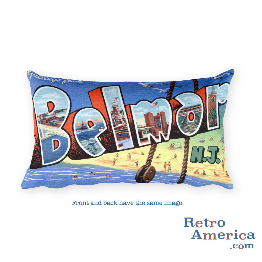 Greetings from Belmar New Jersey Throw Pillow 1