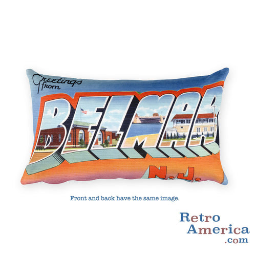 Greetings from Belmar New Jersey Throw Pillow 2