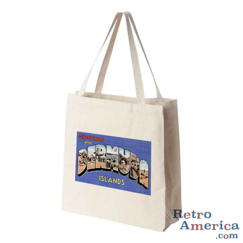 Greetings from Bermuda Islands Postcard Tote Bag