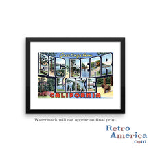 Greetings from Big Bear Lake California CA Postcard Framed Wall Art