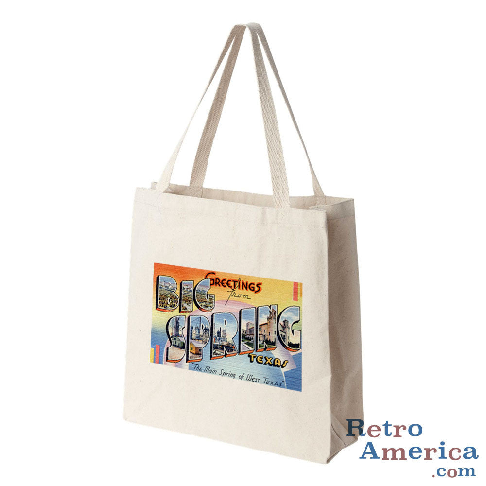 Greetings from Big Spring Texas TX Postcard Tote Bag