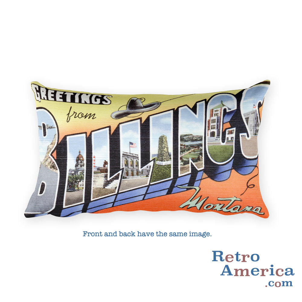 Greetings from Billings Montana Throw Pillow