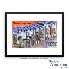 Greetings from Binghamton New York NY Postcard Framed Wall Art