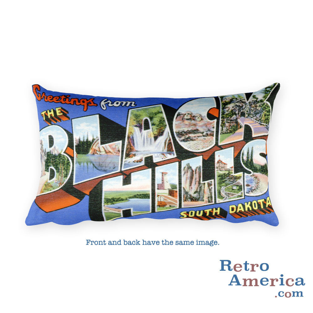 Greetings from Black Hills South Dakota Throw Pillow