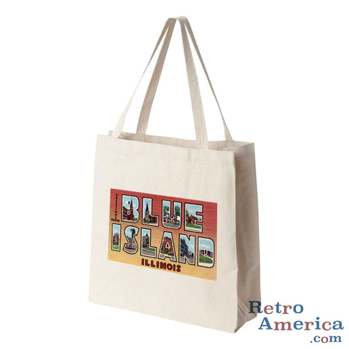 Greetings from Blue Island Illinois IL Postcard Tote Bag