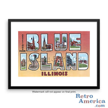 Greetings from Blue Island Illinois IL Postcard Framed Wall Art