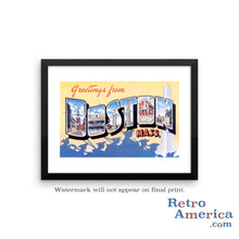 Greetings from Boston Massachusetts MA 2 Postcard Framed Wall Art