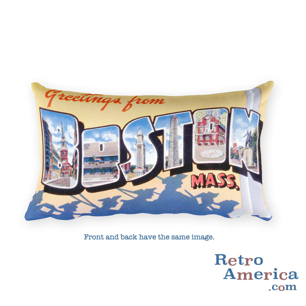 Greetings from Boston Massachusetts Throw Pillow 2
