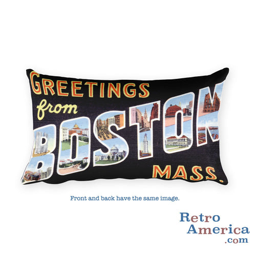 Greetings from Boston Massachusetts Throw Pillow 3