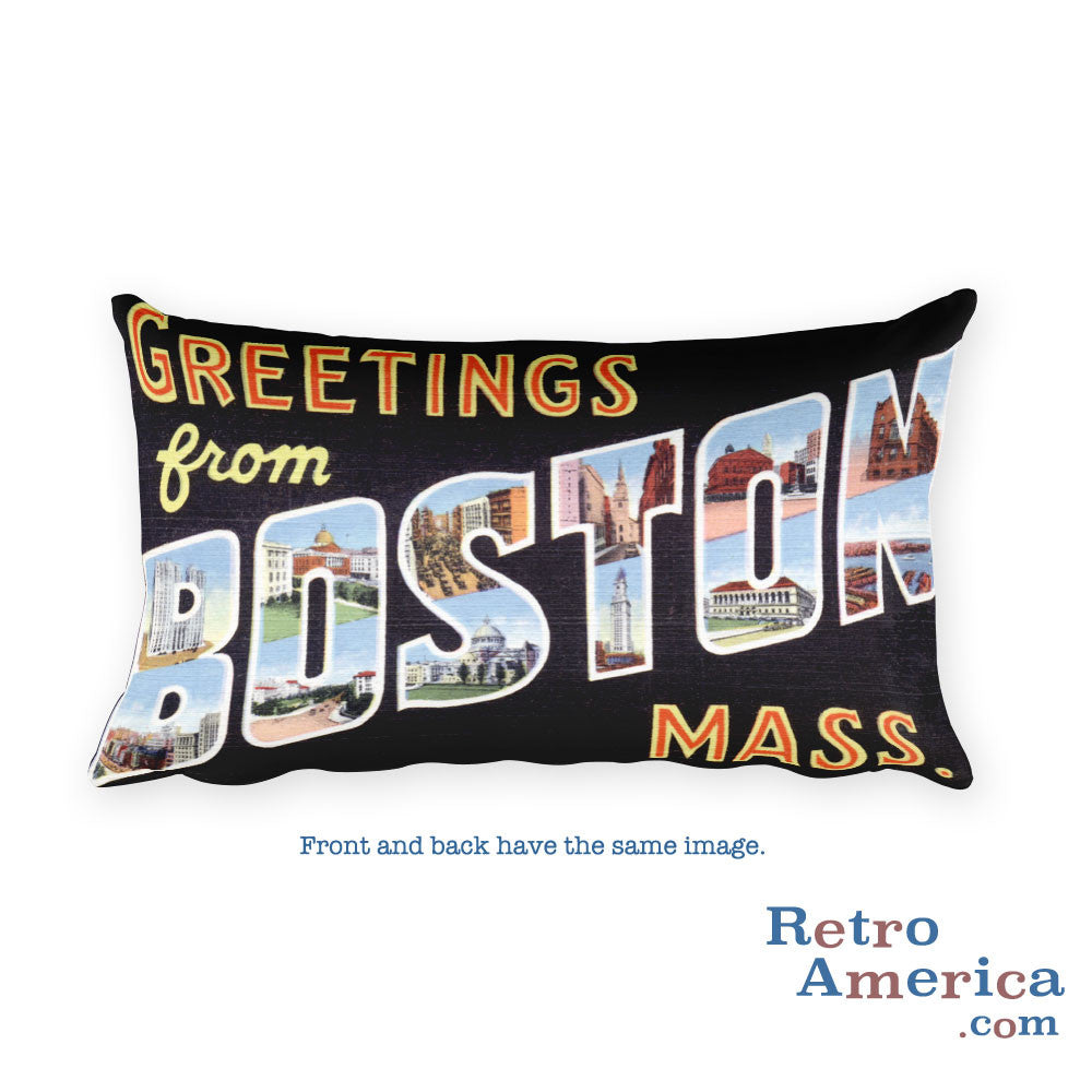 Greetings from Boston Massachusetts Throw Pillow 3