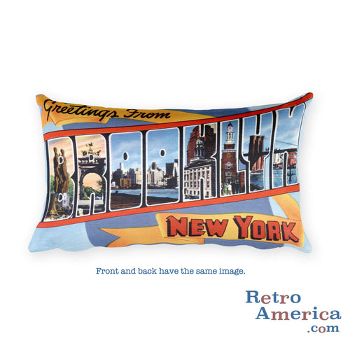 Greetings from Brooklyn New York Throw Pillow 1
