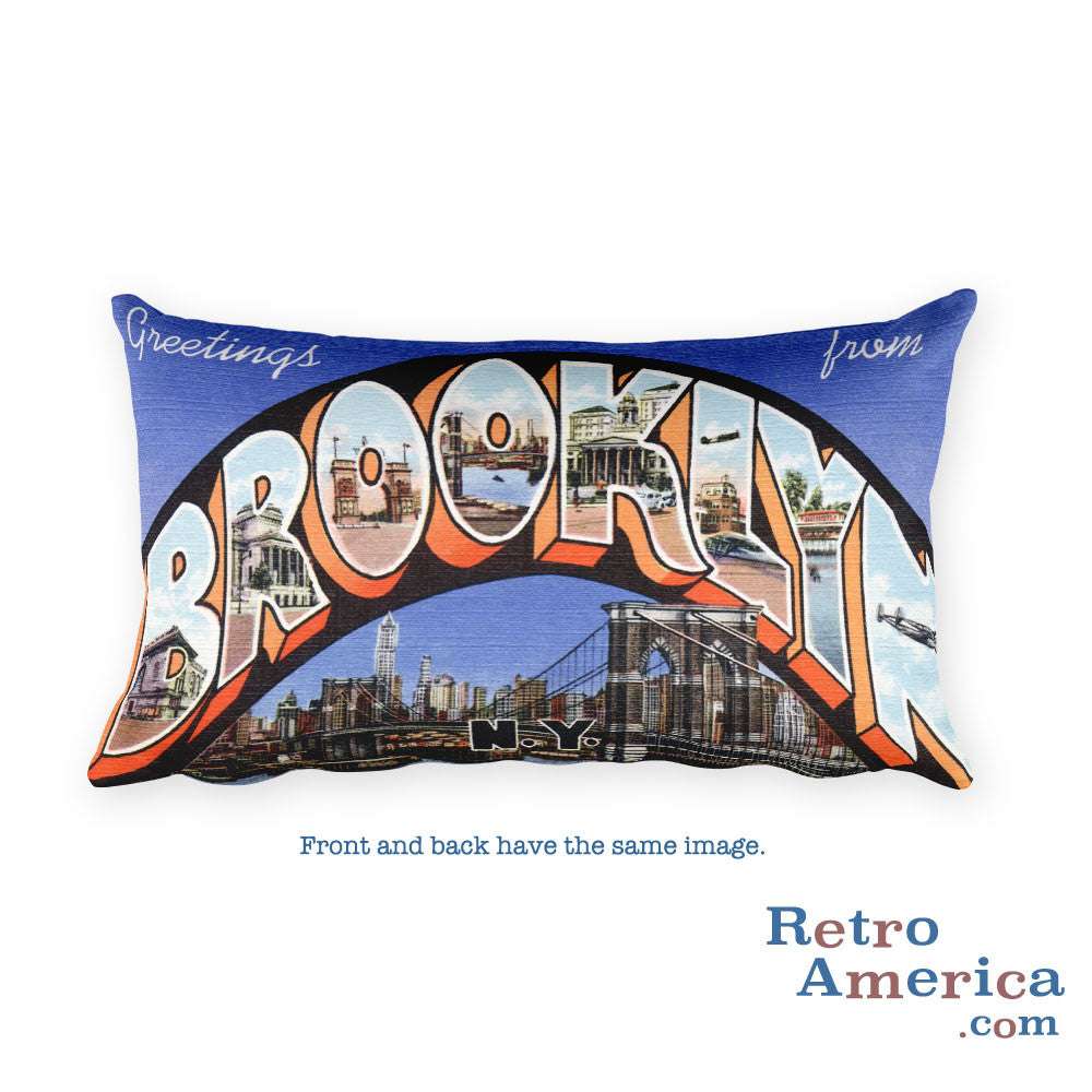 Greetings from Brooklyn New York Throw Pillow 2