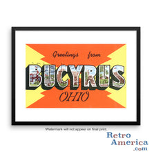 Greetings from Bucyrus Ohio OH Postcard Framed Wall Art