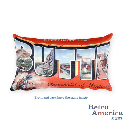 Greetings from Butte Montana Throw Pillow