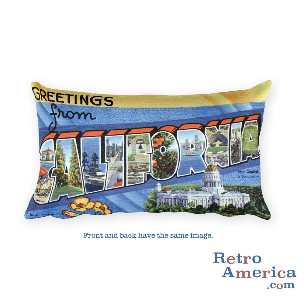 Greetings from California Throw Pillow 1