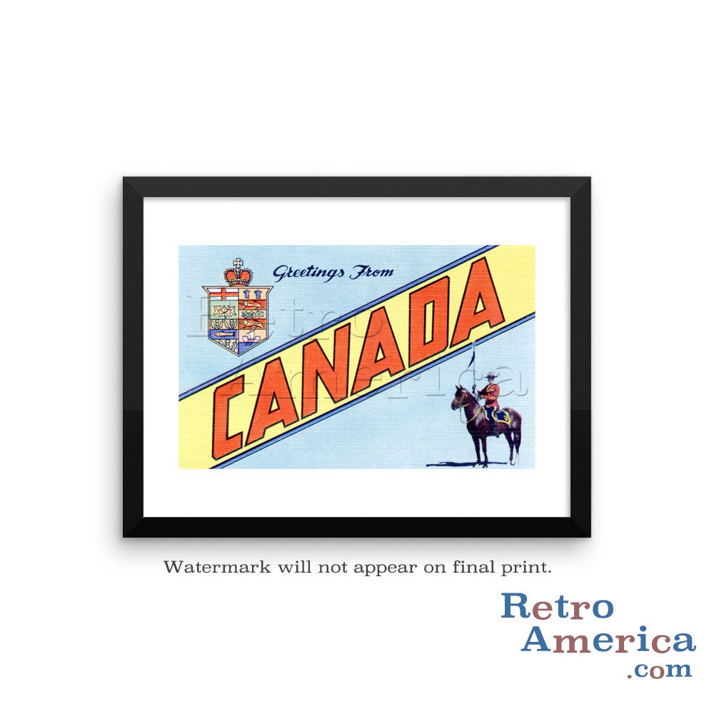 Greetings from Canada Canada 2 Postcard Framed Wall Art