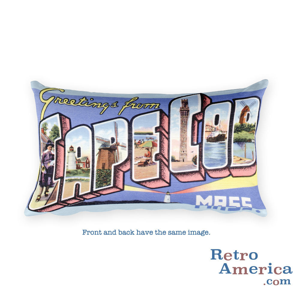 Greetings from Cape Cod Massachusetts Throw Pillow