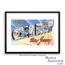 Greetings from Cape May New Jersey NJ Postcard Framed Wall Art