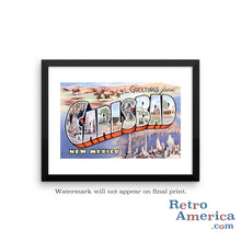 Greetings from Carlsbad New Mexico NM Postcard Framed Wall Art