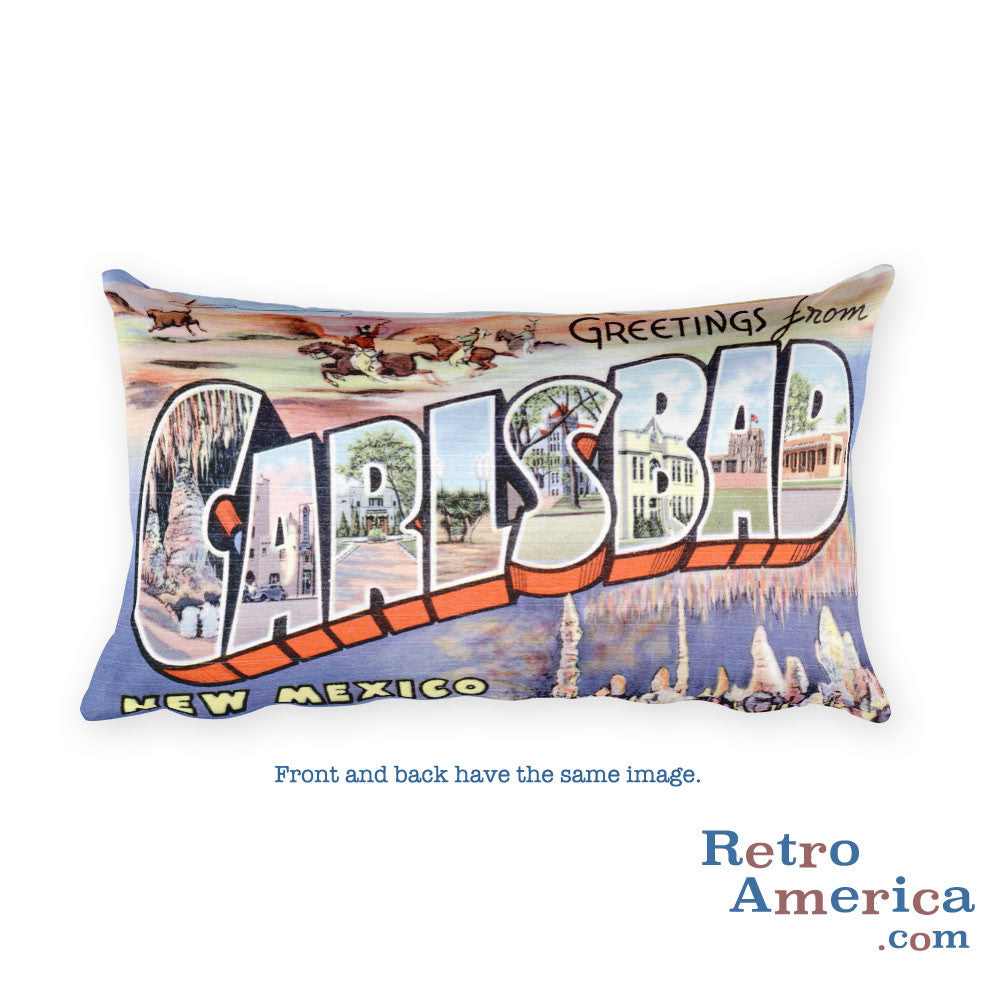 Greetings from Carlsbad New Mexico Throw Pillow