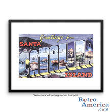 Greetings from Catalina Island California CA 2 Postcard Framed Wall Art
