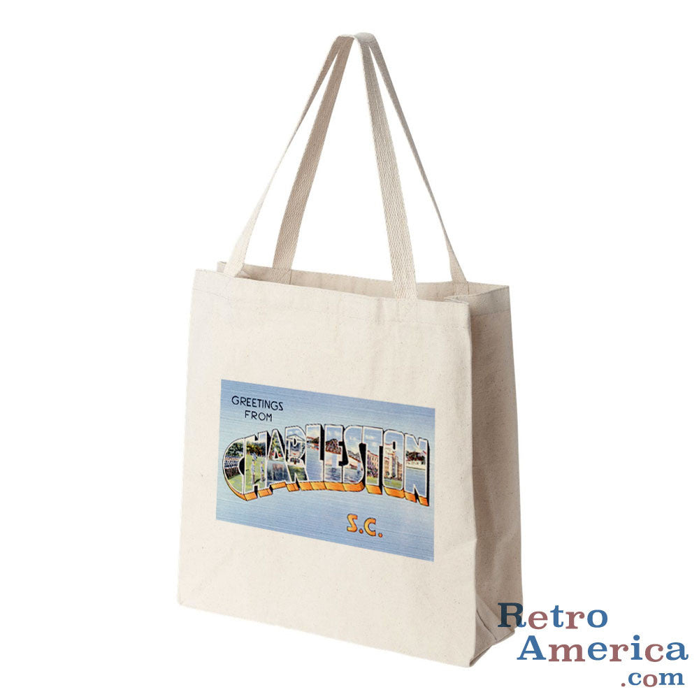 Greetings from Charleston South Carolina SC Postcard Tote Bag