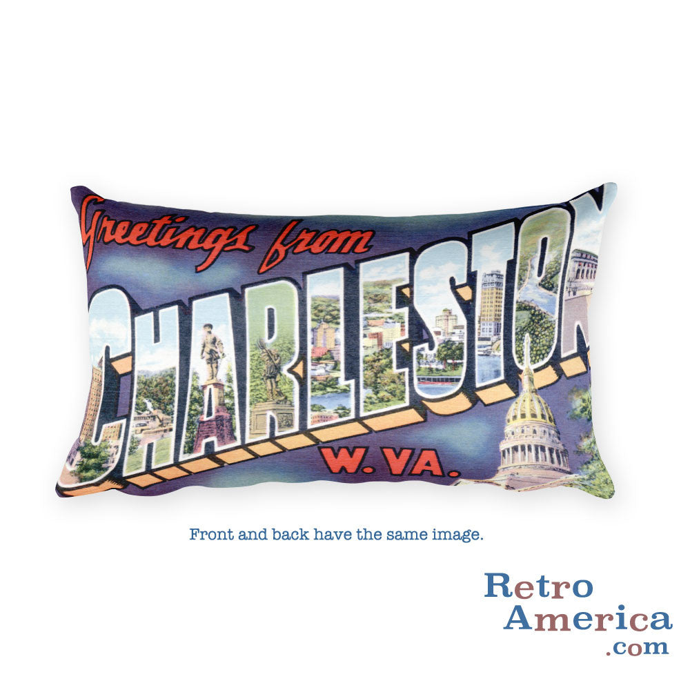 Greetings from Charleston West Virginia Throw Pillow 2