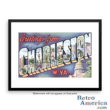 Greetings from Charleston West Virginia WV 2 Postcard Framed Wall Art