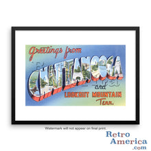 Greetings from Chattanooga Tennessee TN Postcard Framed Wall Art