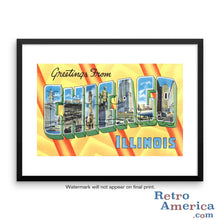 Greetings from Chicago Illinois IL 2 Postcard Framed Wall Art