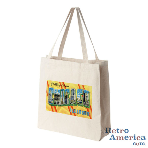 Greetings from Chicago Illinois IL 2 Postcard Tote Bag