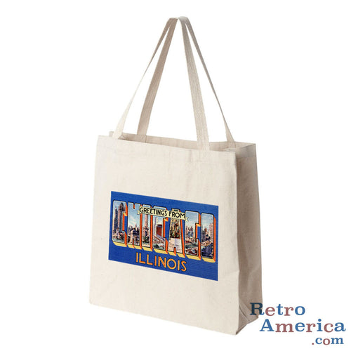 Greetings from Chicago Illinois IL 4 Postcard Tote Bag