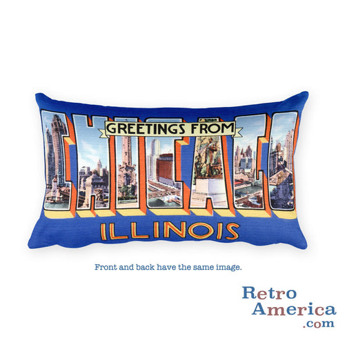 Greetings from Chicago Illinois Throw Pillow 4