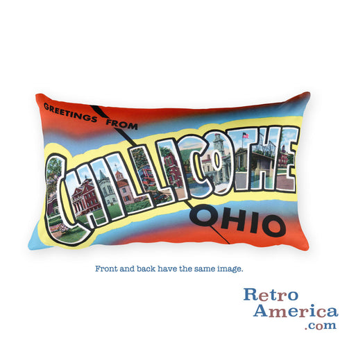 Greetings from Chillicothe Ohio Throw Pillow