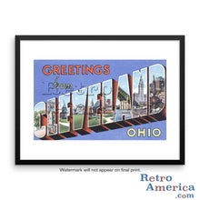 Greetings from Cleveland Ohio OH 2 Postcard Framed Wall Art