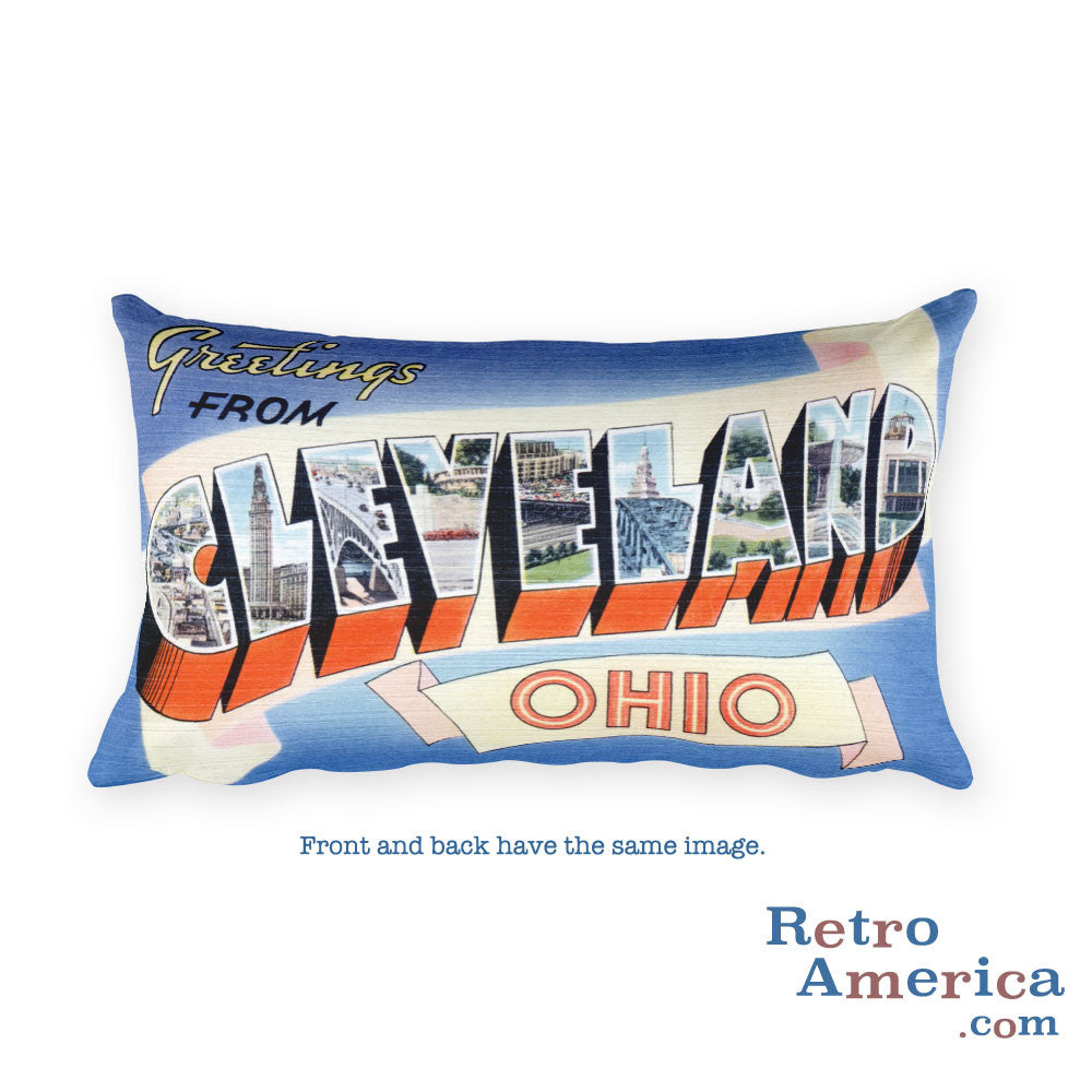 Greetings from Cleveland Ohio Throw Pillow 1