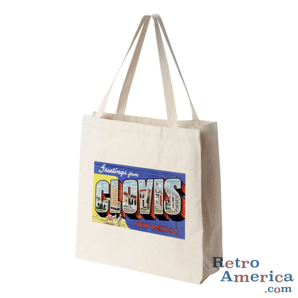 Greetings from Clovis New Mexico NM Postcard Tote Bag