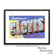 Greetings from Clovis New Mexico NM Postcard Framed Wall Art